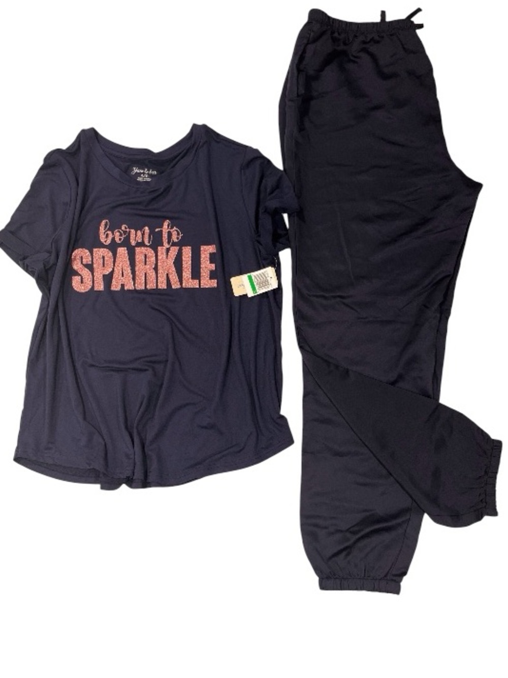 NWT, ‘Born to Sparkle’ Navy & Pink Pajama Set